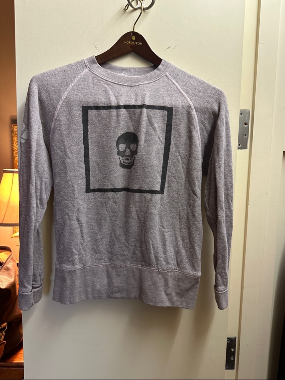 Sport of Kings sok Skull Graphic Crewneck Sweatshirt in Light Gray